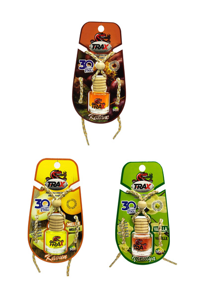 TRAX Kestane,Kavun,Vanilya - 3'lü Aynaya asmalı oto koku seti