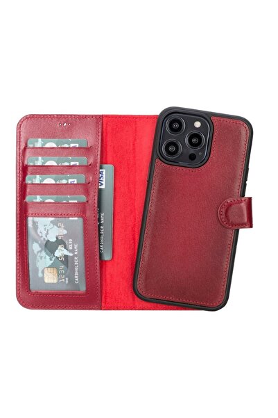 PLM Apple iPhone 14 Pro Max Uyumlu Deri Cüzdanlı Kılıf MWWN V4EF