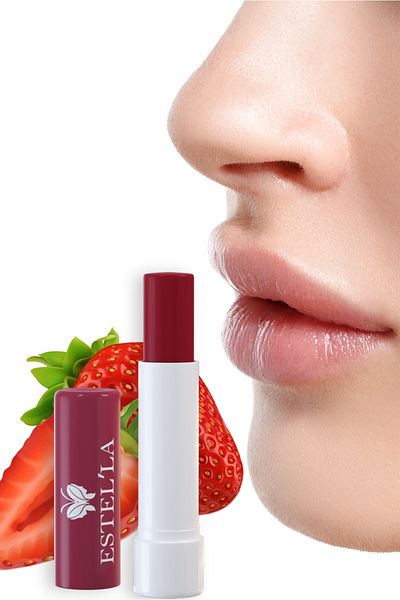 Estella Intensive Care Cream for Dry and Chapped Lips, Protection and Repair, Brightening, Moisturizing Strawberry