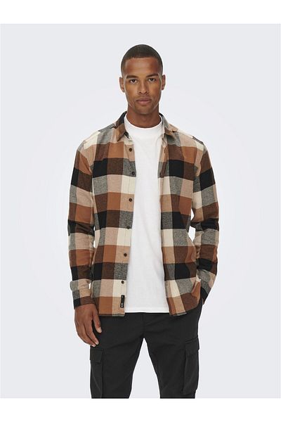 Only & Sons Πουκάμισο - Γκρι - Casual