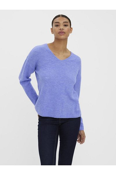 Vero Moda Strickpullover VMCREWLEFILE LS V-NECK BLOUSE NOOS