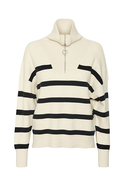 Vero Moda Strickpullover VMSABA STRIPE LS HIGHNECK BLOUSE GA NOOS