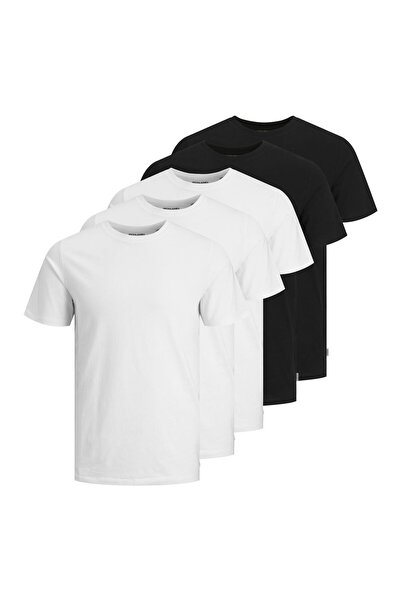 Jack & Jones T-Shirt 5er-Pack Einfarbig Rundhals T-Shirt