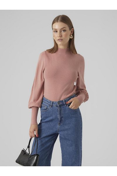 Vero Moda Strickpullover VMHOLLYKARISPUFF LS HIGHNK PULLOV GA BOO
