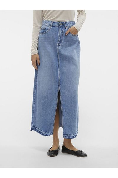Vero Moda Jeansrock Vmzayla Hohe Taille Langer Rock