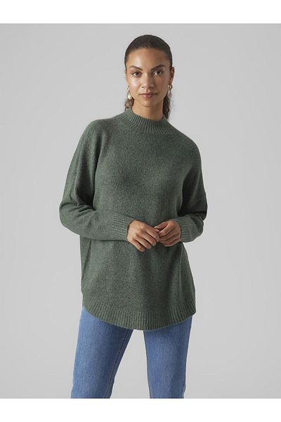 Vero Moda Strickpullover VMPLAZA LS HIGHNECK LONG PULLOVER GA BOO
