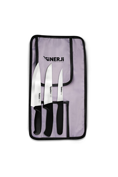 Sinerji Silver Gastronomi Rulo Çantalı Bıçak Seti 3+1