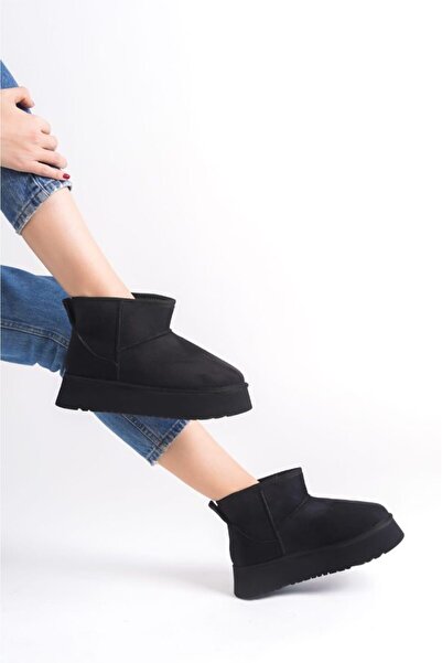 LEVOSHOES Cizme de iarnă pentru femei, cu talpă groasă și termică, 5 cm, cu b...