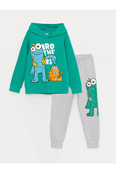LC Waikiki LCW Kids Baskılı Uzun Kollu Erkek Çocuk Hoodie ve Eşofman Altı