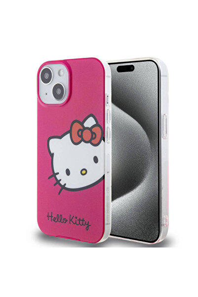 Hello Kitty Apple Iphone 15 Uyumlu Kılıf Lisanslı Yazı Ve Ikonik Logolu Kitty Head Kapak