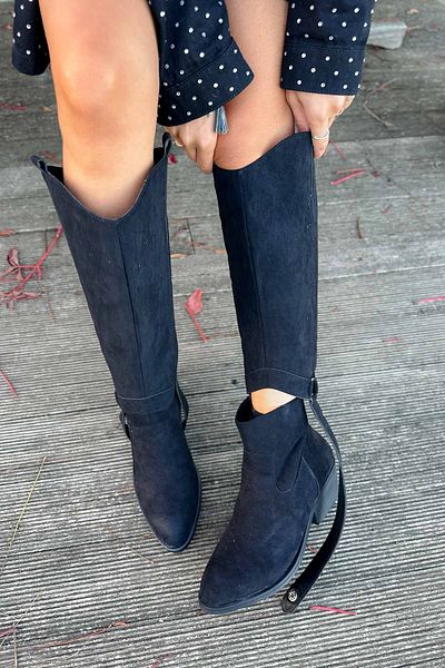 Shoebutik Μπότες Cosmo Black Suede