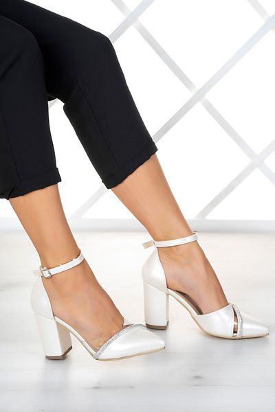 Erkan Saçmacı Pantofi cu design transparent Samira Pearl Stone