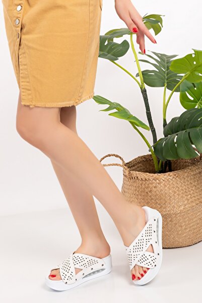 Nur Ortopedi Papuci de damă cu model în cruce cu găuri mici, cu talpă cu balon, ortopedici, pentru medic, asistentă