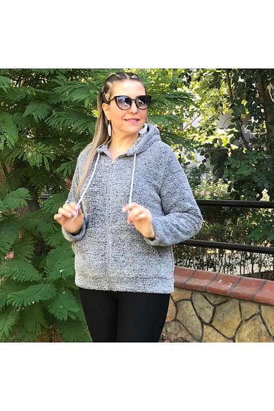 anne moda ankara high quality, flexible, plush with hood, cardigan