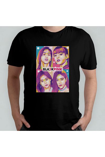 Pixxa Model de tricou Blackpink 100% bumbac cu decolteu - 6