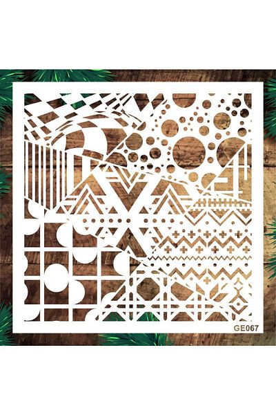 STENCİLTASARIM Stencil Design Ge067 Mix Wall Wood Glass Painting Pattern