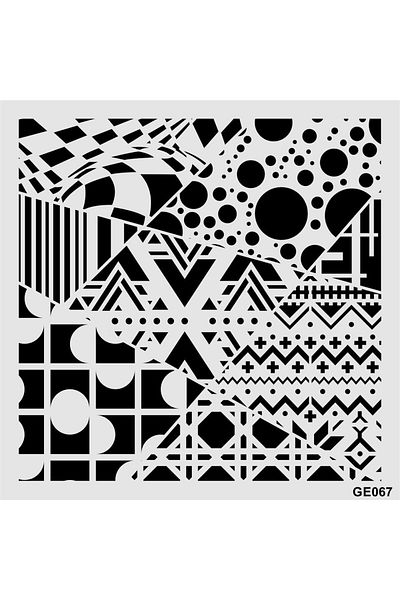 STENCİLTASARIM Stencil Design Ge067 Mix Wall Wood Glass Painting Pattern