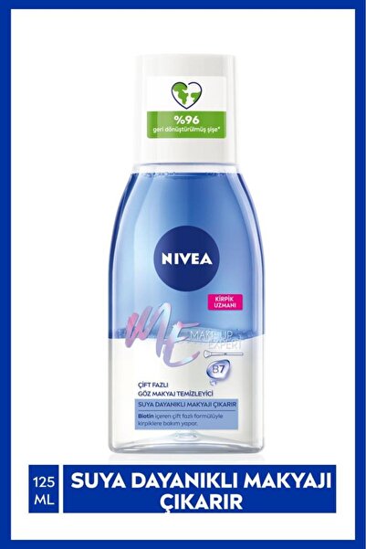 NIVEA Make Up Expert Çift Fazlı Göz Makyaj Temizleyici 125 ml Hassas Kirpik B...