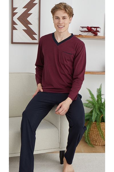 KLY V-Neck 4 Season Oversized Plus Size Men's Pajamas