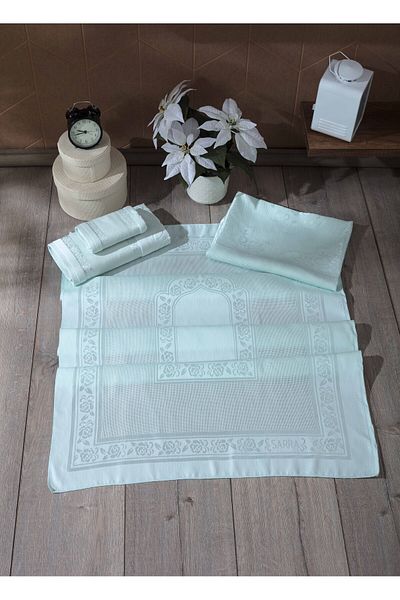 sarra 4-Piece Stitched Etamine Bundle Set - Water Green