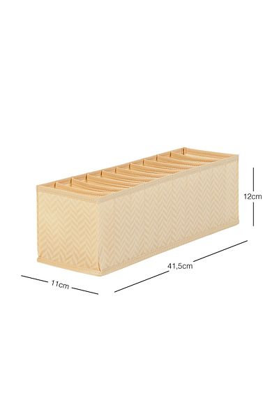Ocean Home Textile Συρτάρι ντουλαπιών 10 διαμερισμάτων μπεζ ψαροκόκκαλο Εσωτερικό Ακορντεόν Πτυσσόμενο Organizer πλυντηρίου