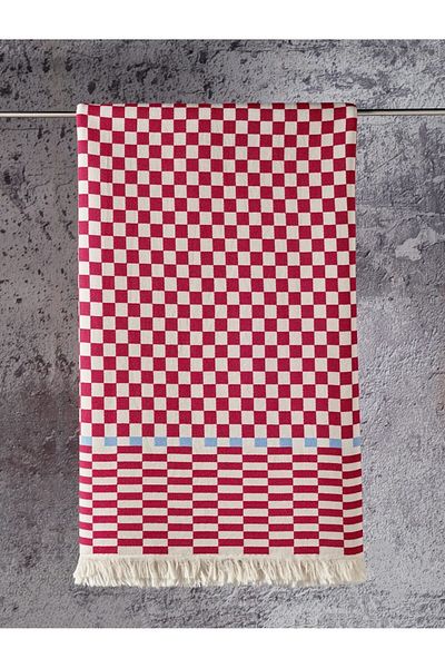 KARAKRAL Checkerboard Patterned Jacquard Shawl 65X220 cm