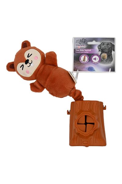 All For Paws Treat Hider - Food Storable Dog Toy for Tree and Squirrel Shaped