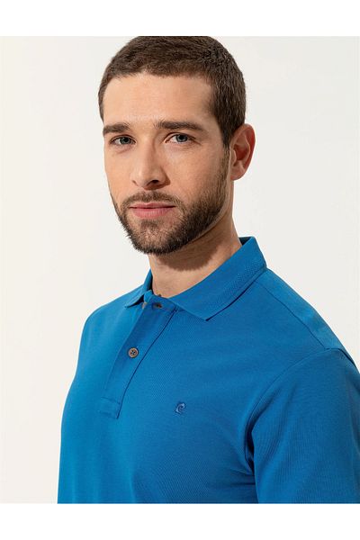 Pierre Cardin Tricou de bază albastru slim cu gât polo G021SZ011.000. 1370048 .VR106