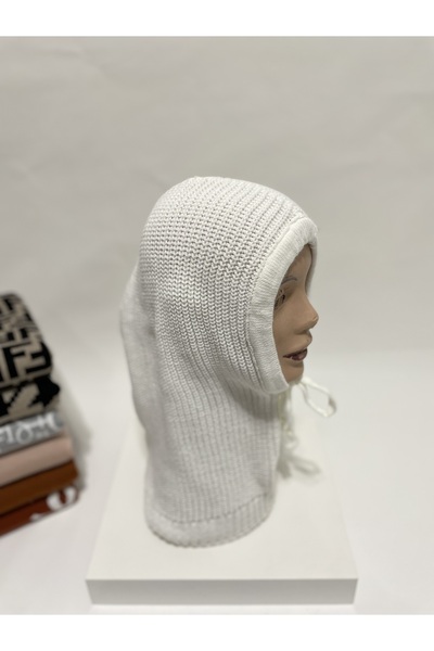 Onur Hat - Knitwear Headgear Ecru Balaclava Beanie Knitted Headgear Hooded Keep Warm Winter