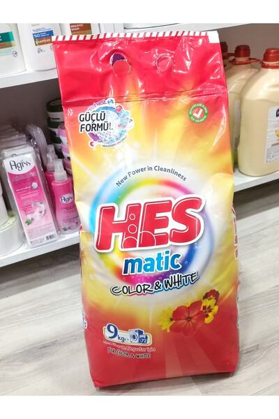 Hes Matik Toz Çamaşır Deterjanı 9KG Beyazlar ve Renkliler Tüm Çamaşırlar (72 ...