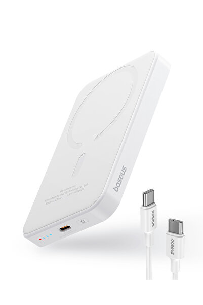 Baseus MagSafe Mini 20W 5.000 mAh Kablosuz Şarjlı Powerbank Beyaz