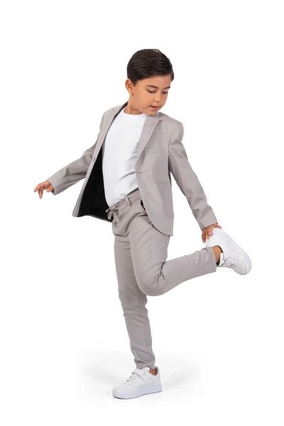 PARK BEBE Plaid Pattern Sports Boy's Jacket, T-shirt, Jogger Pants Set