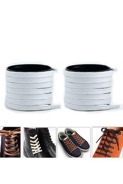 AiryFooT Flat Waxed Cotton Shoelace 120 cm (WHITE)
