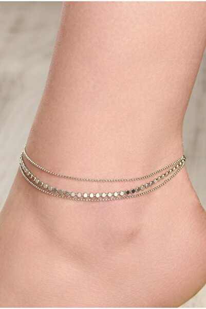 Tmt Silver GÜMÜŞ ÜÇ TOP ZİNCİRLİ HALHAL