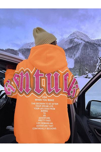 Keywest Hanorac supradimensionat unisex cu glugă - Când faceți Hanorac imprimat