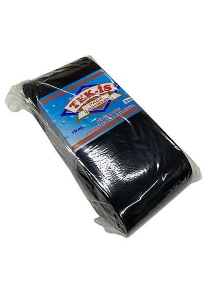 Tek-İş Rubber Single-Work Hard Soft Laundry Johns Skirt Waist Leg Baby Rubber Flat Soft 9 cm BLACK