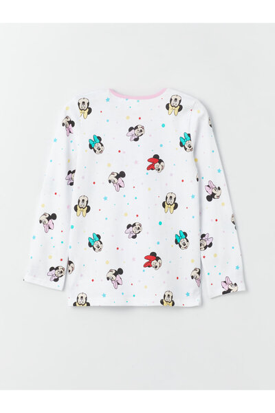 LC Waikiki Dívčí pyžamový set s dlouhým rukávem s potiskem Minnie Mouse od Crew Neck