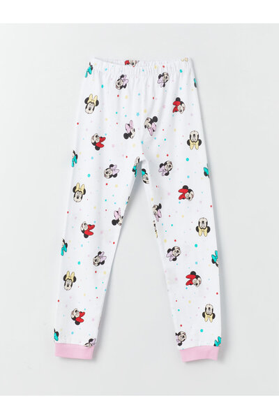 LC Waikiki Dívčí pyžamový set s dlouhým rukávem s potiskem Minnie Mouse od Crew Neck