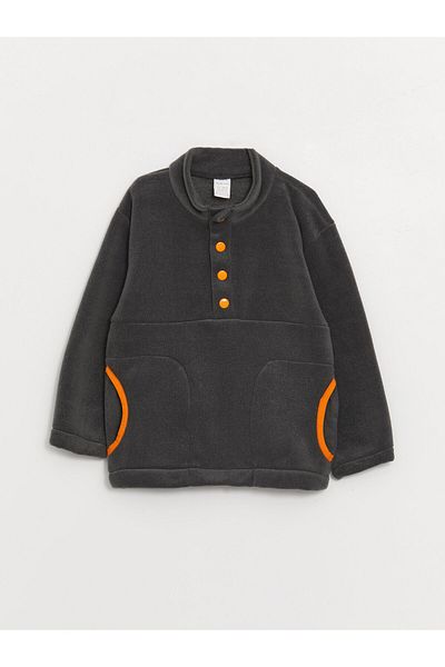 LC Waikiki Stand Collar Long Sleeve Fleece Baby Boy Sweatshirt and Sweatpants Set of 2