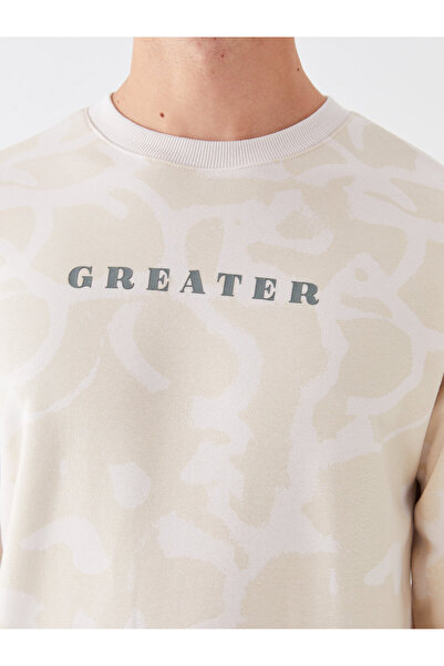 LC Waikiki Ανδρικό φούτερ - Crew Neck, Μακρυμάνικο, εμπριμέ