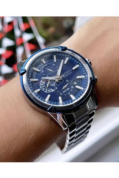 Ferrucci Men's Multifunctional Metal Band Wristwatch