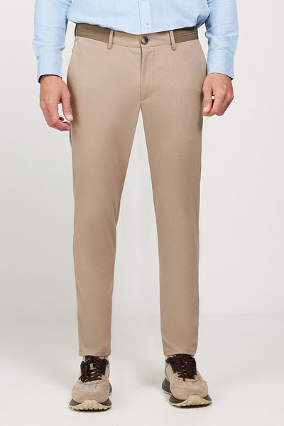 AC&Co / Altınyıldız Classics Pánské pružné kalhoty Mink Slim Fit Slim Fit