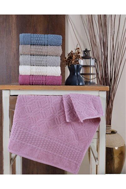 GÜLPEMBE طقم مناشف يد 6 قطع 50×90 سم