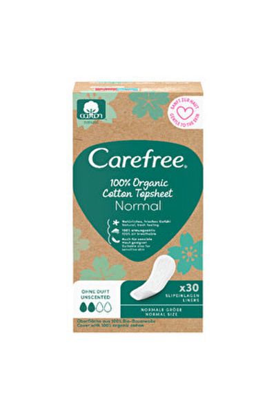 Carefree ( 5 PCS ) Carefree Organic Cotton Topsheet Normal Daily Pad 30 pcs