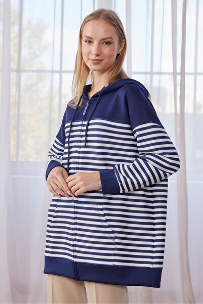 Moylin 2436 HOODED STRIPED CARDIGAN