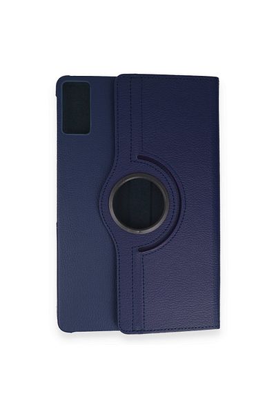 AQUA AKSESUAR حافظة كمبيوتر لوحي متوافقة مع Xiaomi Redmi Pad 360 مع حماية جلدية دوارة - أزرق داكن