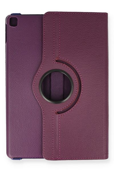 AQUA AKSESUAR iPad 10.2 (7th generation) Compatible Case 360 Rotating Leather Protected Tablet Case - Plum