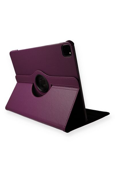 AQUA AKSESUAR iPad Pro 11 (2020) Compatible Case 360 Rotating Leather Protected Tablet Case - Plum
