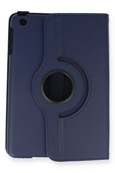 AQUA AKSESUAR iPad Mini 1 Compatible Case 360 Rotating Leather Protected Tablet Case - Navy Blue