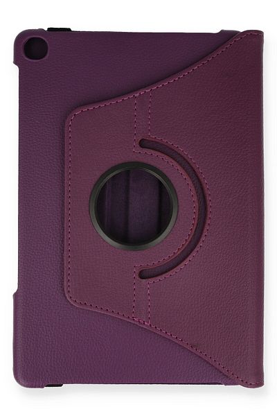 AQUA AKSESUAR Huawei MatePad T10 9.7 Compatible Case 360 Rotating Leather Protected Tablet Case - Plum